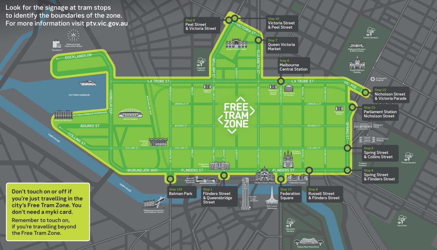 Free-Tram-Zone-Map